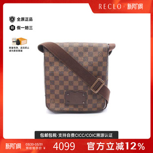 中古LV路易威登男包B级9新Shoulder 防水帆布斜挎包 bag肩包涂层