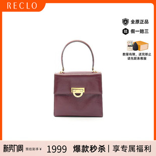 中古Celine赛琳女包B级9新Handle Bag手提袋牛皮手提包红色正品