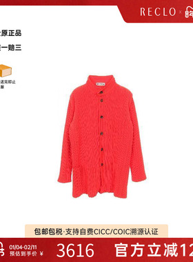 中古Issey Miyake三宅一生女A级95新Jacket夹克外套帆布外套红色