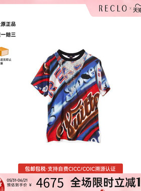 中古LV路易威登女S级99新cut sew针织布棉上衣蓝色高级感RECLO