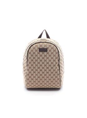 中古Gucci古驰女包A级95新backpack rucksack背包帆布背包双肩包