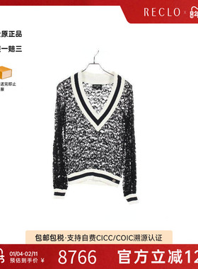 中古Chanel香奈儿女A级95新tops上衣棉上衣黑色时尚欧美经典RECLO