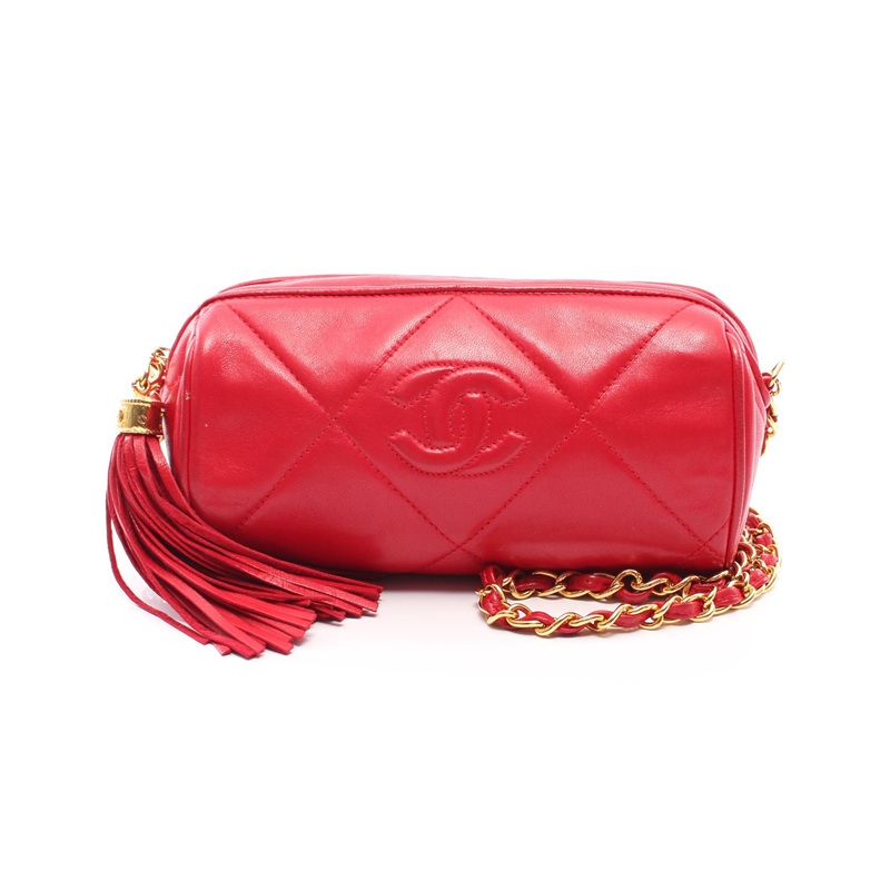 CHANEL香奈儿(B)9新菱格纹 链条 金色五金 流苏 711251RECLO中古