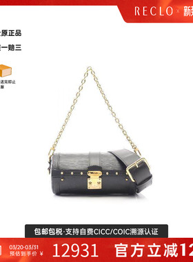 中古LV路易威登女包A级95新handbag手提包牛皮斜挎包黑色