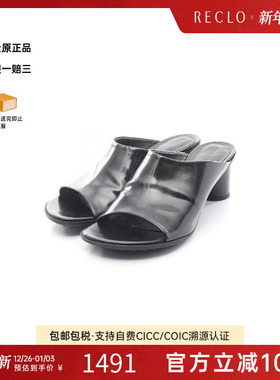中古Bottega Veneta葆蝶家女A级95新sandals凉鞋漆皮鞋黑色