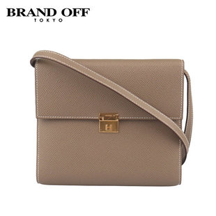 中古「9新」HERMES(爱马仕)CLIC大象灰EPSOM皮16斜挎包