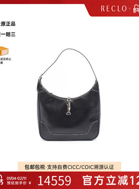 中古Hermes爱马仕女包B级9新trim 31trim 31牛皮单肩包黑色正品