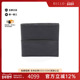 中古Hermes爱马仕男A级95新bi fold双折牛皮短钱包黑色