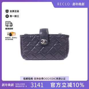 中古Chanel香奈儿女B级9新card case卡包羊皮卡包黑色