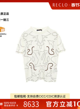 中古LV路易威登男A级95新T-shirtT恤棉上衣白色reclo正品