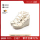 白色正品 中古Valentino华伦天奴女C级85新Sandals凉鞋 牛皮鞋 休闲