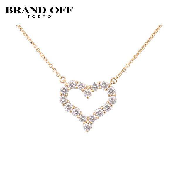 中古「95新」TIFFANY蒂芙尼心形镶钻项链153*125mm750黄金42cm