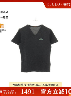 中古LV路易威登男A级95新T-shirtT恤棉上衣黑色reclo正品