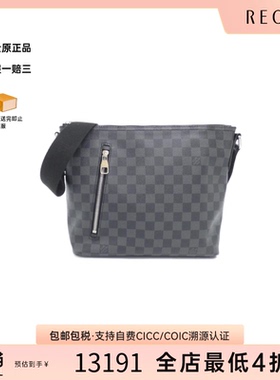 中古LV路易威登男包A级95新Graphite Mick棋盘格斜挎包正品休闲