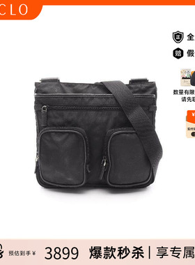 中古Prada普拉达男包B级9新Shoulder bag肩包尼龙斜挎包黑色高级