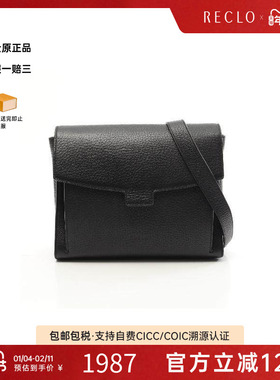 中古Furla芙拉男包A级95新Messenger bag邮差包牛皮斜挎包黑色