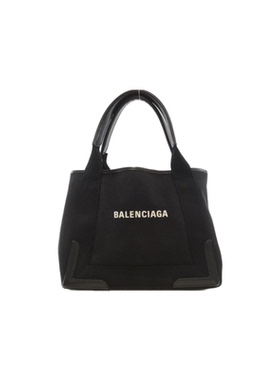 中古BALENCIAGA巴黎世家女包B级9新Navy Cabas帆布单肩包