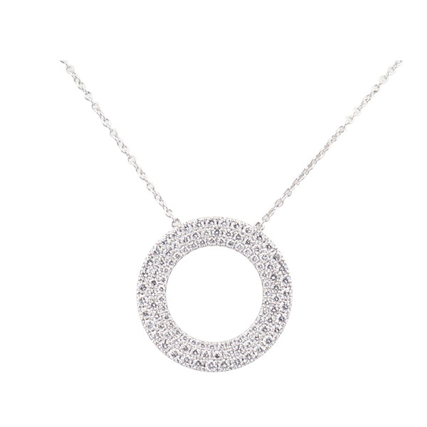 中古「95新」TIFFANY(蒂芙尼)满钻圆环项链750白金42cm设计RECLO