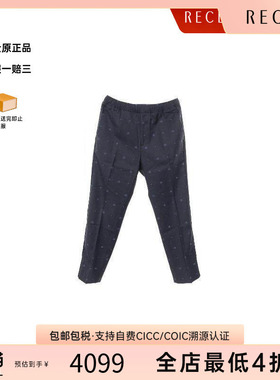 中古Gucci古驰女A级95新Pants裤子羊毛裤子蓝色reclo正品
