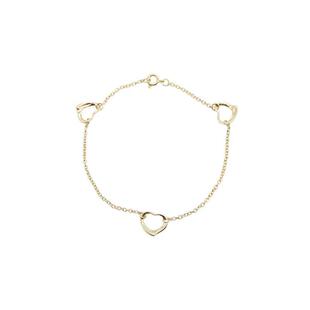 中古Tiffany&Co蒂芙尼女A级95新open heart18K黄金(Au750)手链