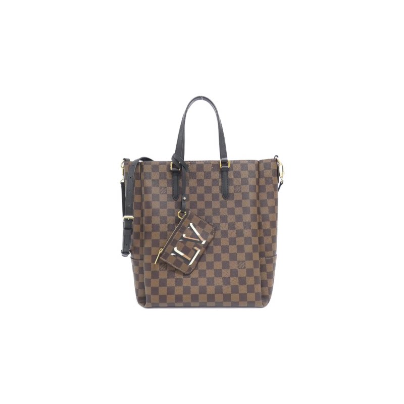 中古LV路易威登通用95新Damier Belmont托特包棋盘格手提斜挎包