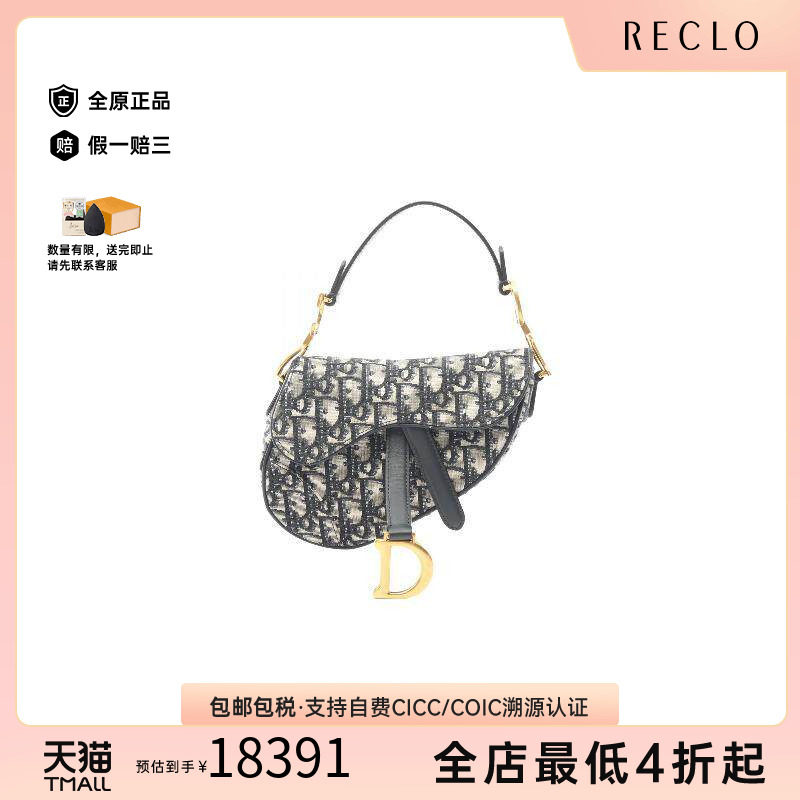 日本中古二奢Dior迪奥95新saddlebag马鞍包帆布手提包浅褐色正品
