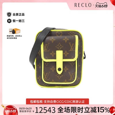 中古LV路易威登女包A级9新 Christopher老花斜挎包reclo正品