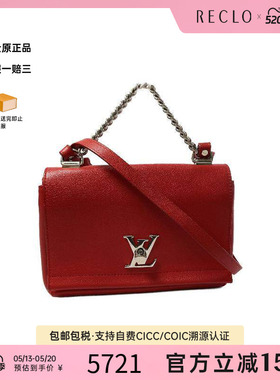 中古LV路易威登女包C级85新shoulder bag斜挎包牛皮斜挎包红色