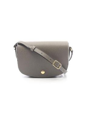 中古Longchamp珑骧女包S级99新Shoulder bag肩包牛皮斜挎包灰色