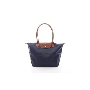 中古Longchamp珑骧女包S级99新shoulder bag斜挎包帆布托特包蓝色