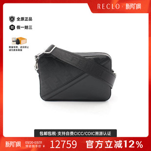 中古Fendi芬迪男包S级99新Shoulder bag肩包牛皮斜挎包黑色