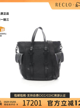 中古LV路易威登男包A级95新Tote Bag托特包牛皮斜挎包黑色正品