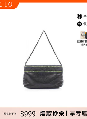 中古Chanel香奈儿女包B级9新Chain bag链条包羊皮手提包黑色