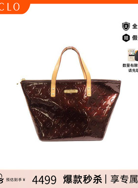 中古LV路易威登女包A级95新handbag手提包漆皮手提包红色