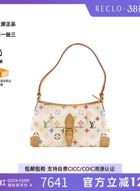 中古LV路易威登女包B级9新handbag手提包涂层/防水帆布手提包白色