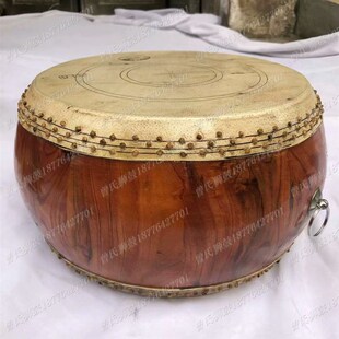 竹钉鼓双面鼓不锈钢鼓架子牛皮扁鼓高音原木鼓川堂道士鼓锣鼓战鼓