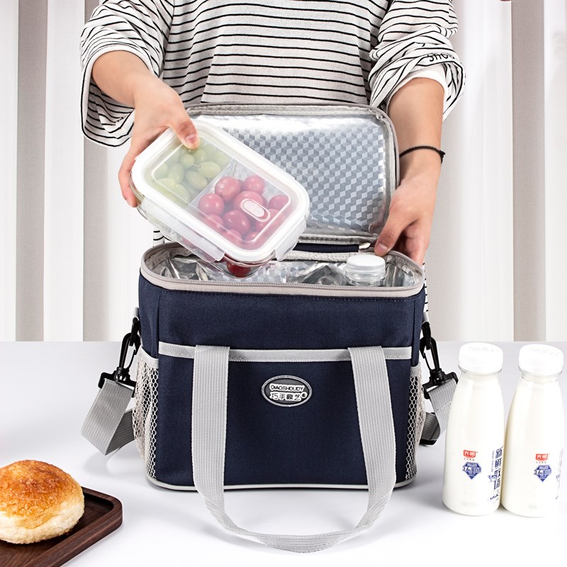 拉链款铝箔日杂斜挎扁平盒饭袋