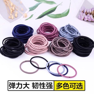 橡皮筋黑色头绳发圈小扎头牛皮筋绑扎头发高弹力胶圈男女简约耐用