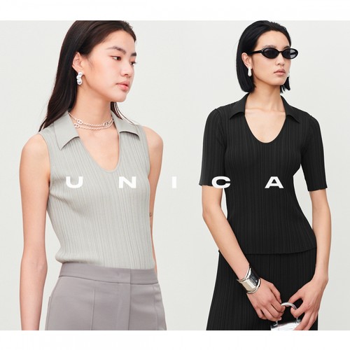 UNICA/时髦刚需小U领条纹针织衫