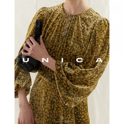 【惊喜五折】UNICA/意大利进口真丝提花丝绒_超洋派透视鱼尾连衣