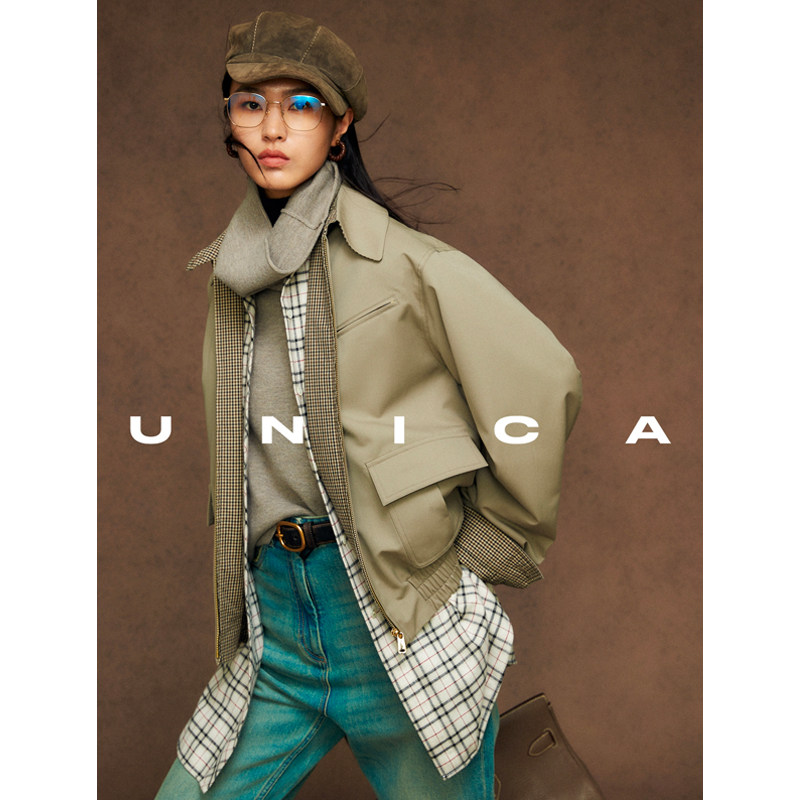 【惊喜六折】UNICA/高密防水澳洲羊毛复古格纹2穿外套
