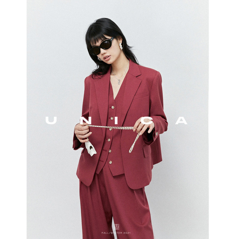 【惊喜五折】UNICA/限量意大利进口_羊毛秋冬海狸马甲西装外套