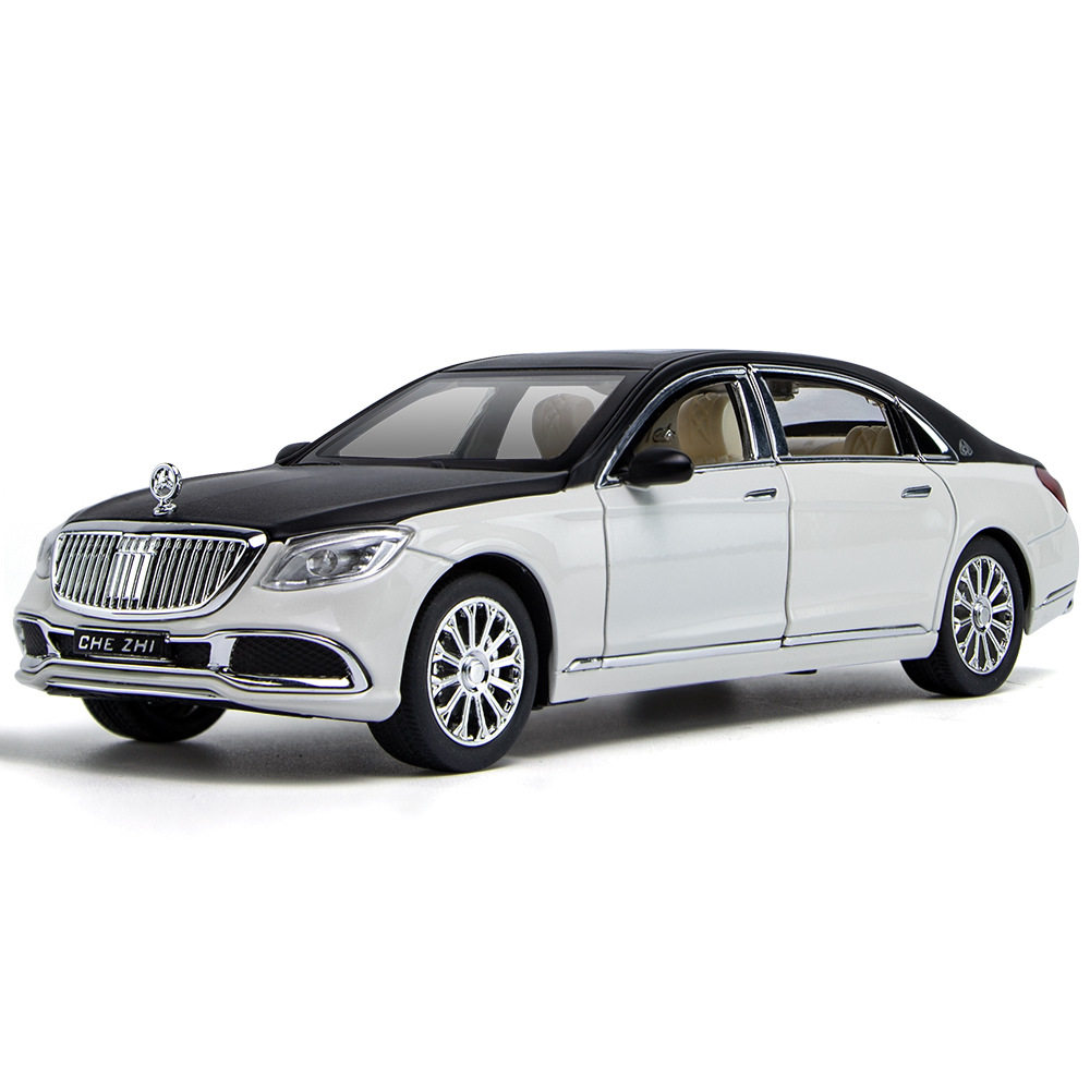 车致1：24奔驰S600合金汽车模型仿真儿童声光回力玩具摆件收藏