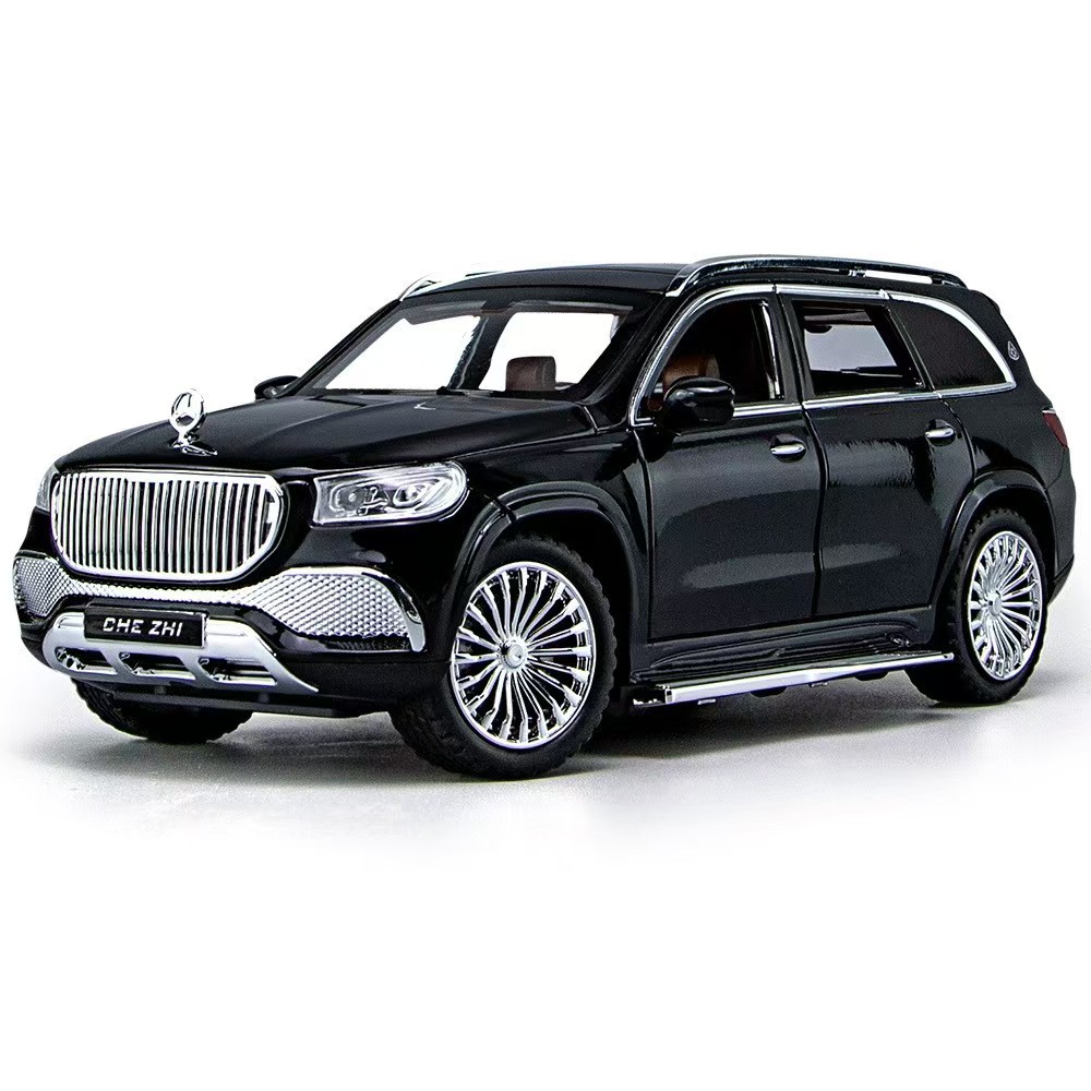仿真1:24奔驰迈巴赫GLS600合金汽车模型回力声光玩具热销摆件