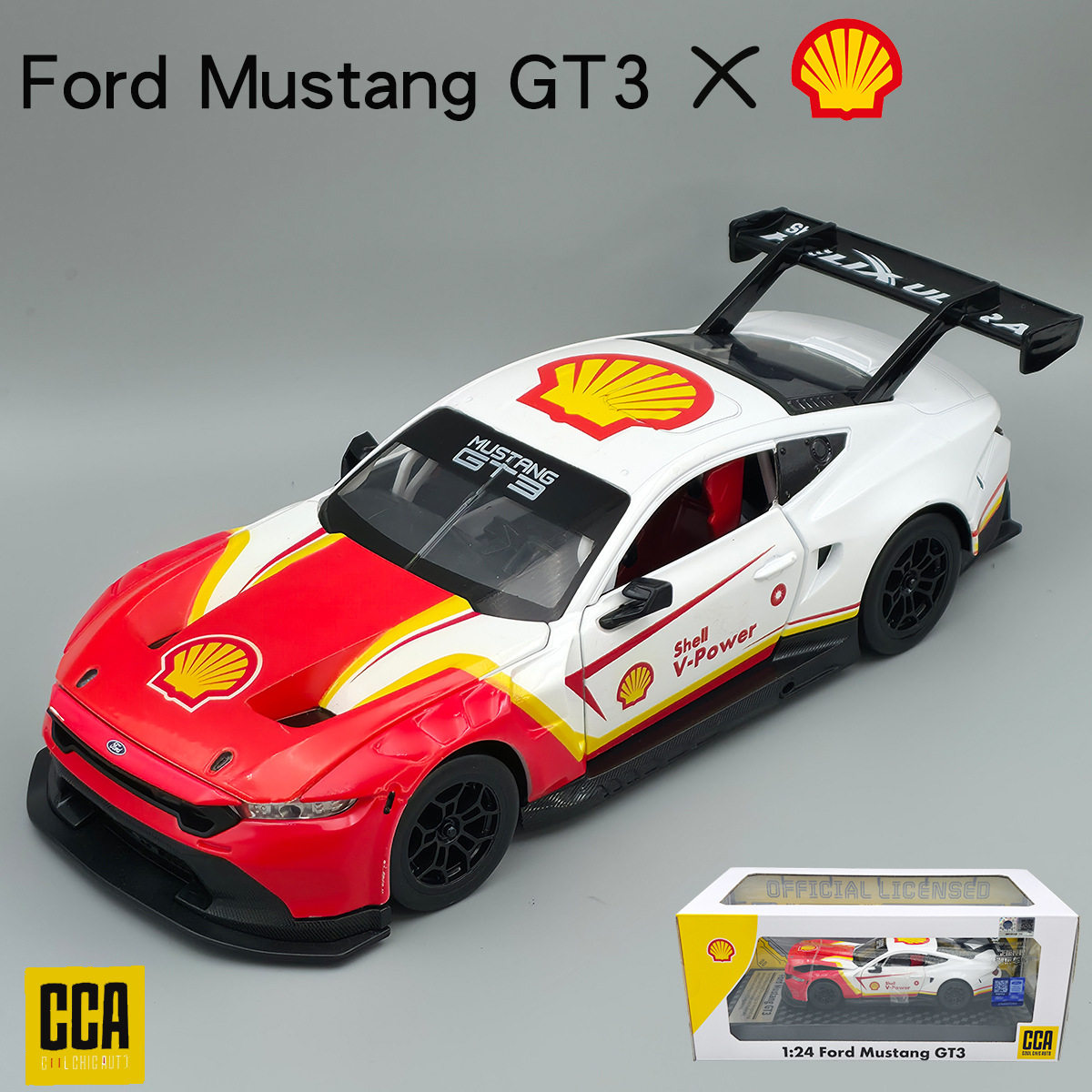 CCA彩珀1:24福特野马GT3合金汽车模型壳牌联名跑车仿真车热销