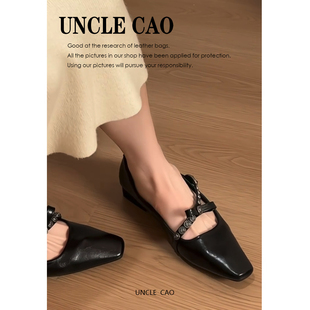 【超软羊皮】玛丽珍法式小高跟鞋胖脚方头蝴蝶结单鞋女款配裙子夏