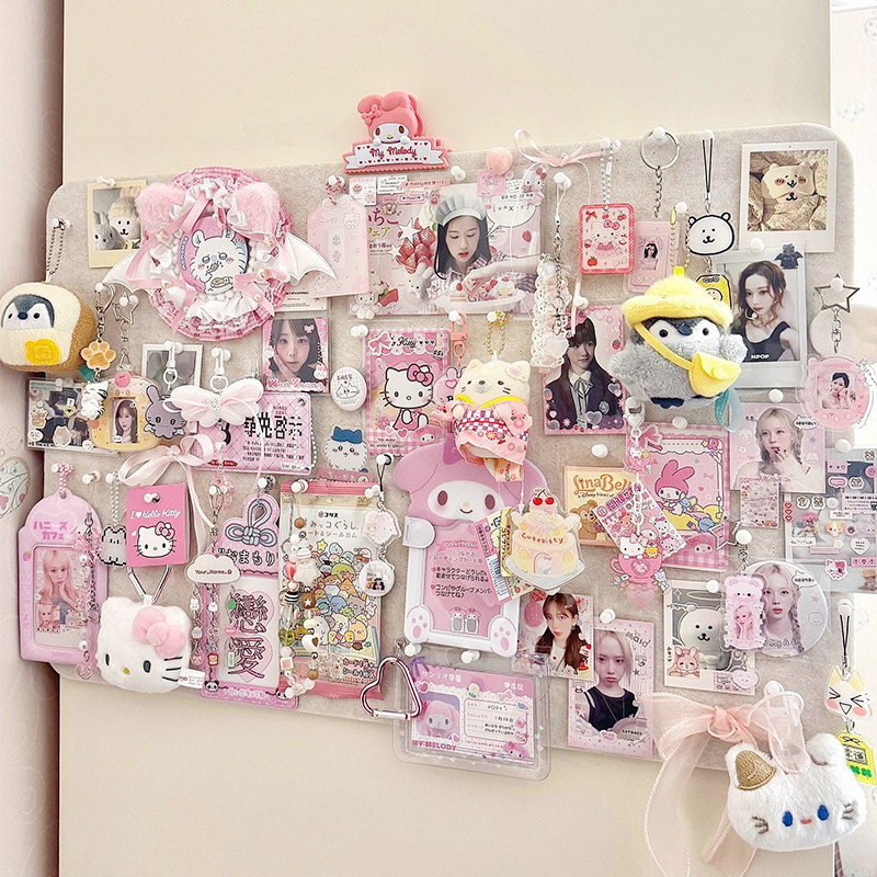 毛毡板展示墙拍立得照片墙免打孔吧唧小卡整理贴首饰上墙收纳墙贴