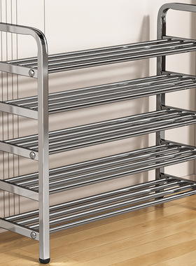 加粗不锈钢鞋架多层家用门口进门多功能置物架宿舍出租房鞋架