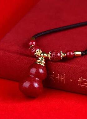 2026马年朱砂葫芦吊坠天然紫金砂五福临门挂件朱砂葫芦吊坠挂件