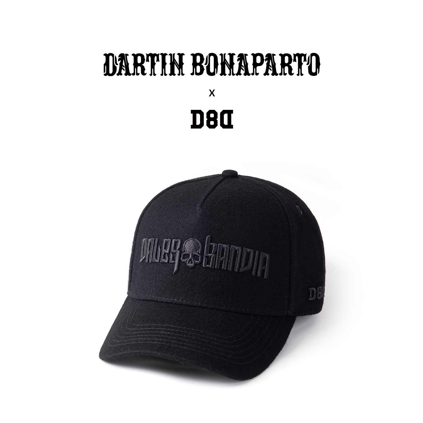 D8D羊毛暗黑骷髅刺绣帽